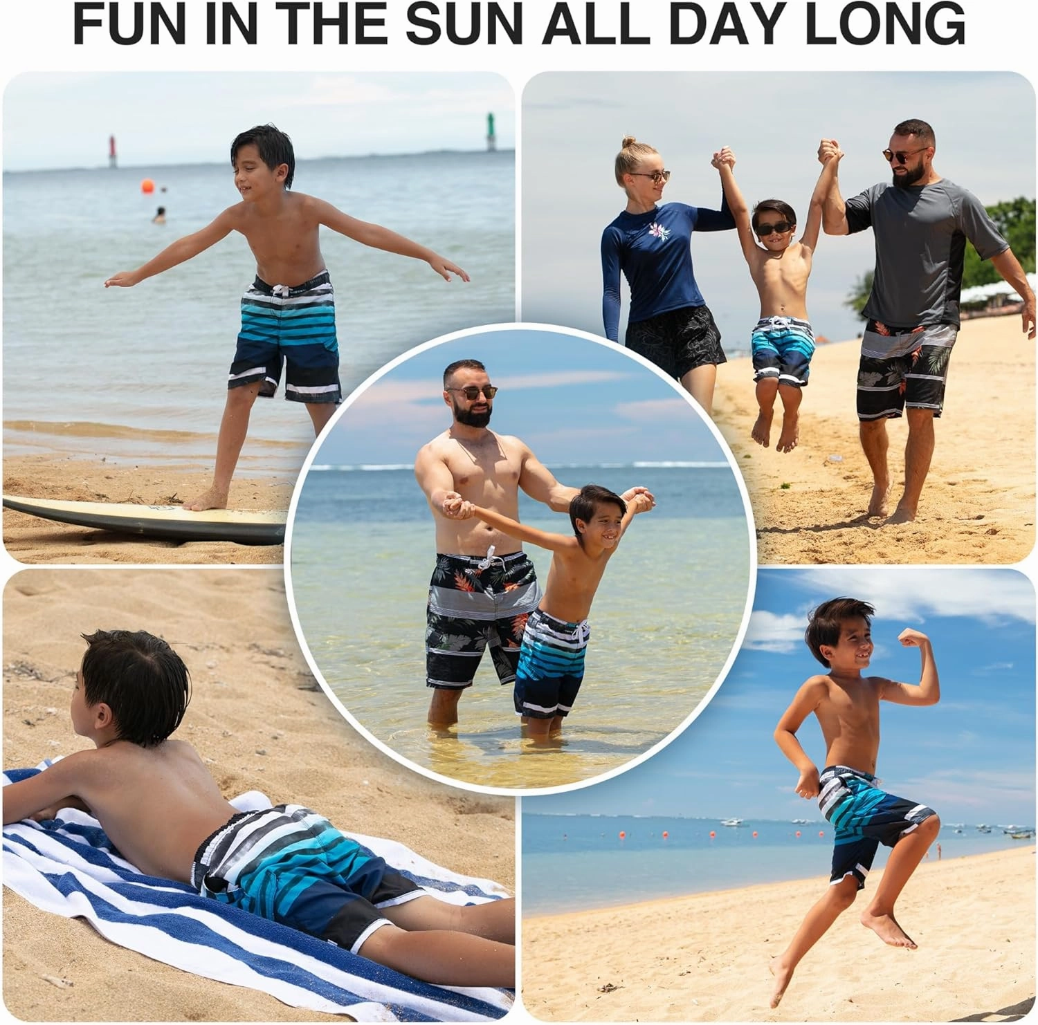 Kanu Surf Boys' Reflection Quick Dry UPF 50  Beach Swim Trunk
