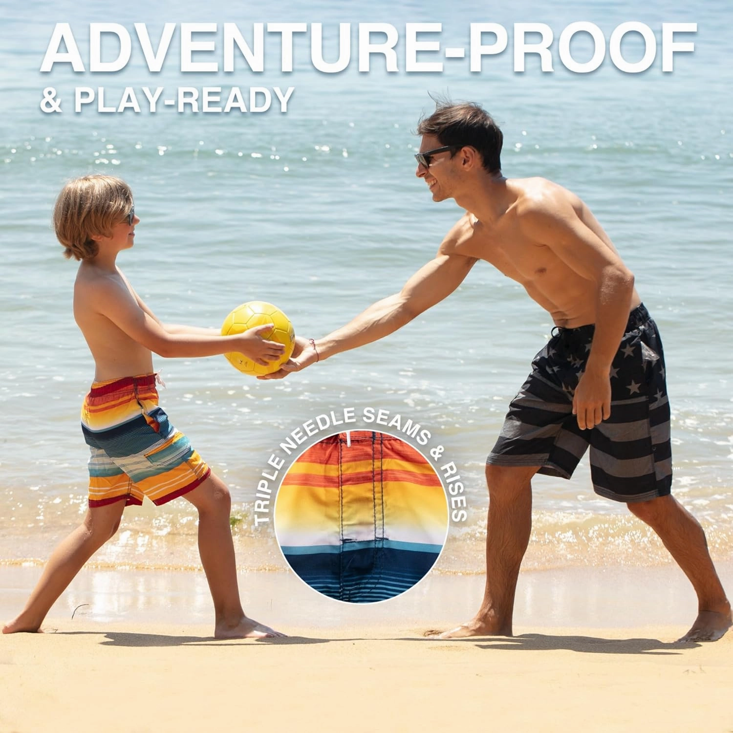 Kanu Surf Echo Boys Swim Trunks with UPF 50  Sun Protection-Quick Dry Boys Swimsuit