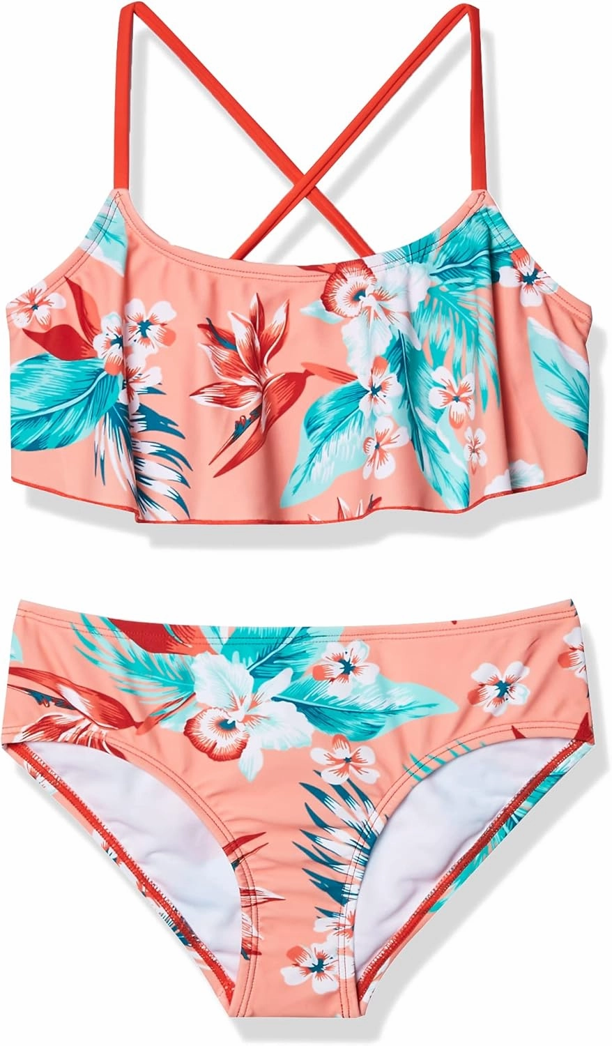 Kanu Surf Girls' Alania Flounce Bikini Beach Sport 2 Piece Swimsuit