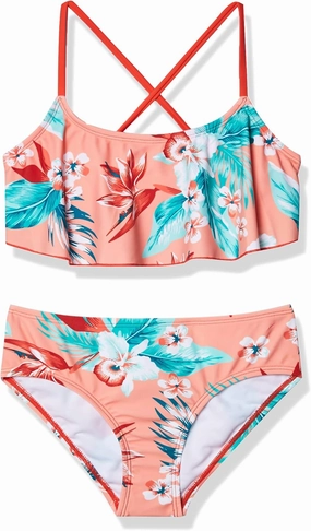 Kanu Surf Girls' Alania Flounce Bikini Beach Sport 2 Piece Swimsuit