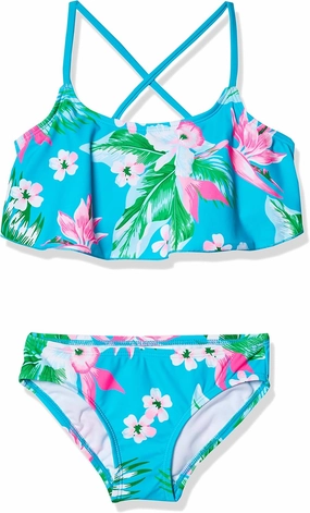 Kanu Surf Girls' Alania Flounce Bikini Beach Sport 2 Piece Swimsuit