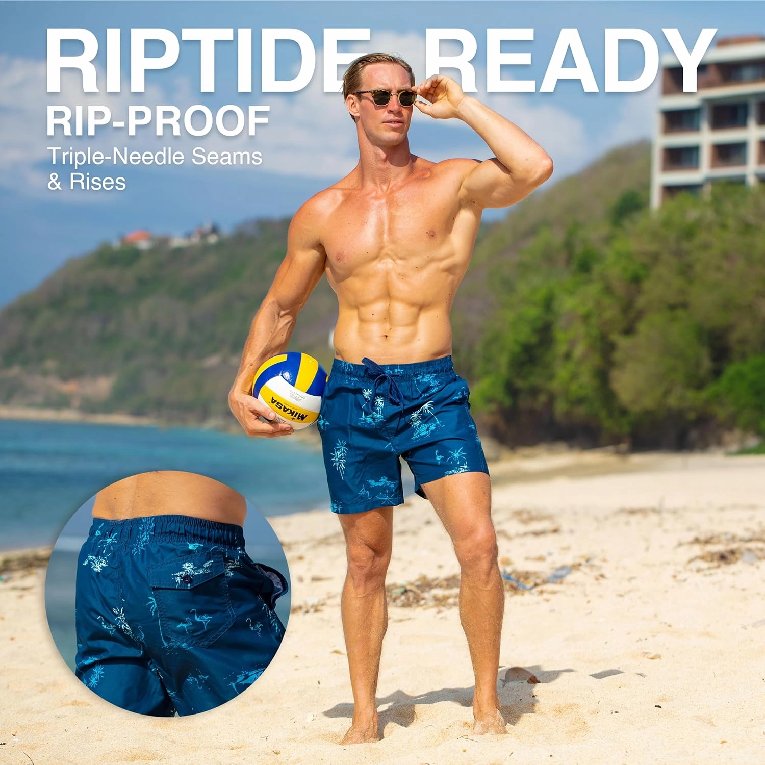 Kanu Surf Men's Wade Trunks Quick-Dry Swim Shorts, 5.5  9 Inch Inseam (Regular & Extended Sizes)