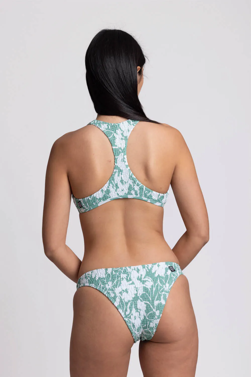 Kelia Smocked Bikini Bottom - Floriana