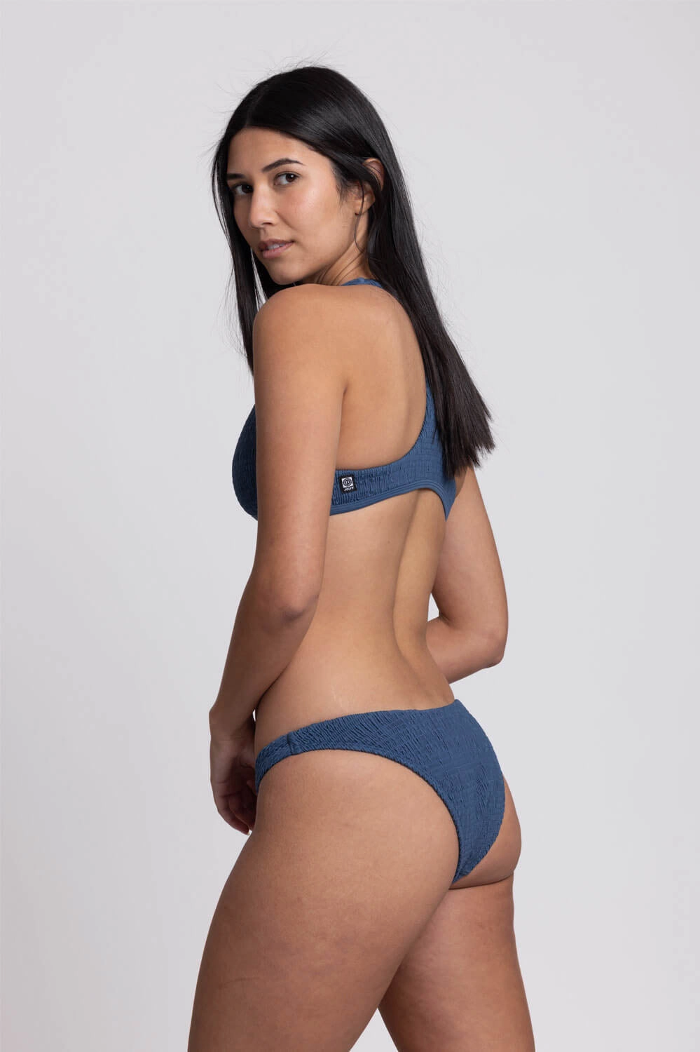 Kelia Smocked Bikini Bottom - Laguna