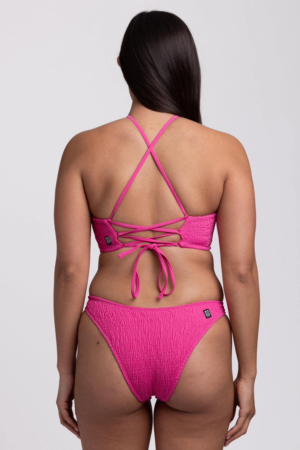 Kelia Smocked Bikini Bottom - Snapdragon