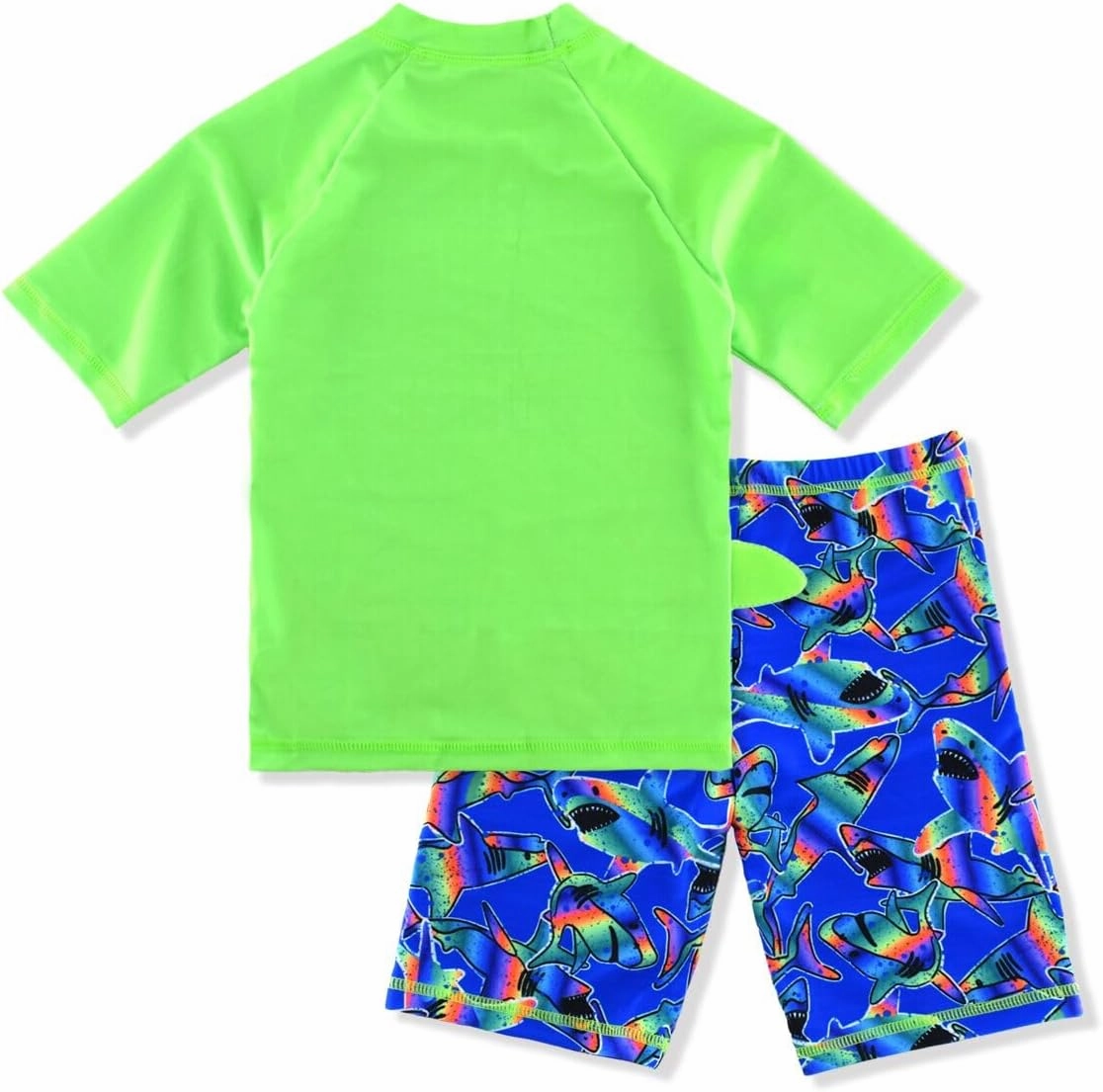 Kids Short Sleeve Sunsuit Swimwear Boys Two Piece Rash-Guard-Sets Dinosaur Pattern