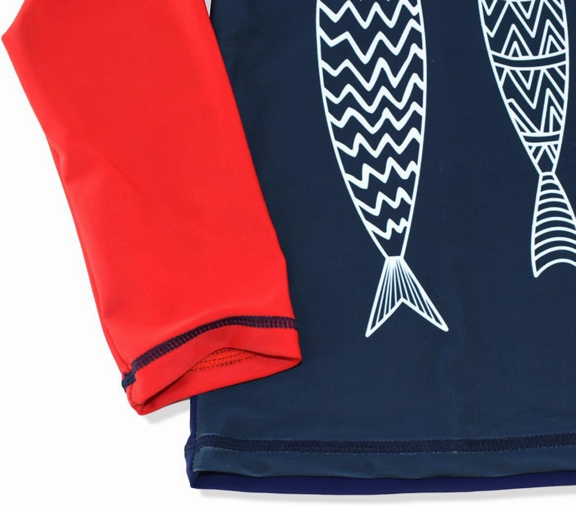 Kids Short Sleeve Sunsuit Swimwear Boys Two Piece Rash-Guard-Sets Dinosaur Pattern