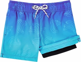 Komorebi Boys Swim Trunks with Compression Liner Swim Shorts Kids Quick Dry UPF 50  Bathing Suit Boys' Swimwear 8-16T