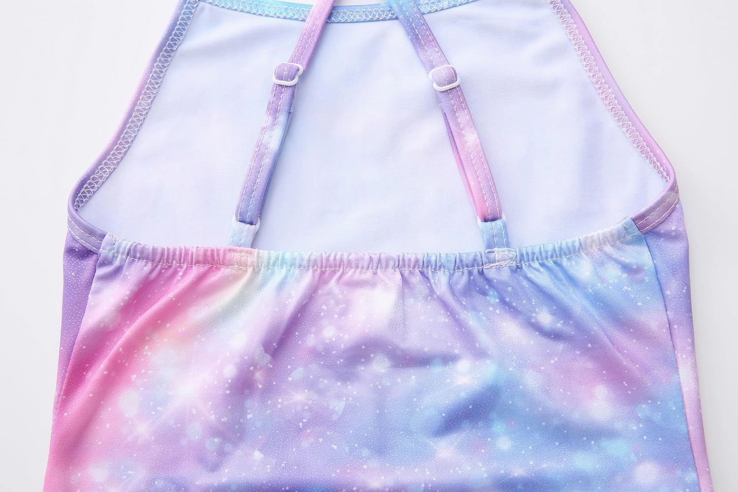 KSK KAISHEK Girls' Sparkle One-Piece Swimsuit 4-12Y Adjustable Crossback Straps Shimmer Bathing Suit for Beach Pool