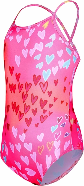 KSK KAISHEK Girls' Sparkle One-Piece Swimsuit 4-12Y Adjustable Crossback Straps Shimmer Bathing Suit for Beach Pool