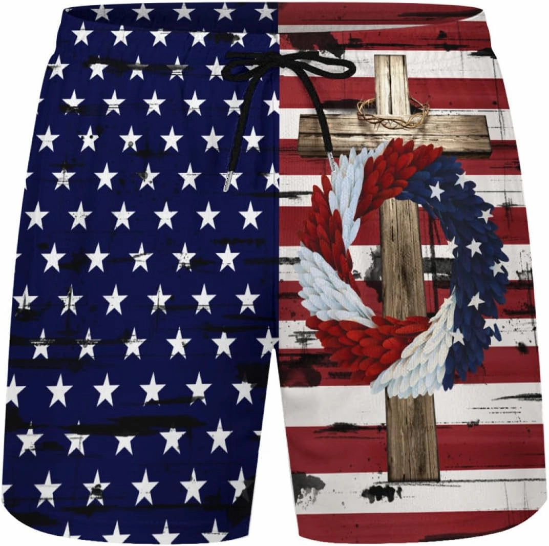 KSLIDS Mens Swim Trunks with Compression Liner 2-in-1 Swimming Shorts 5 inch Inseam Quick Dry Beach Board Shorts
