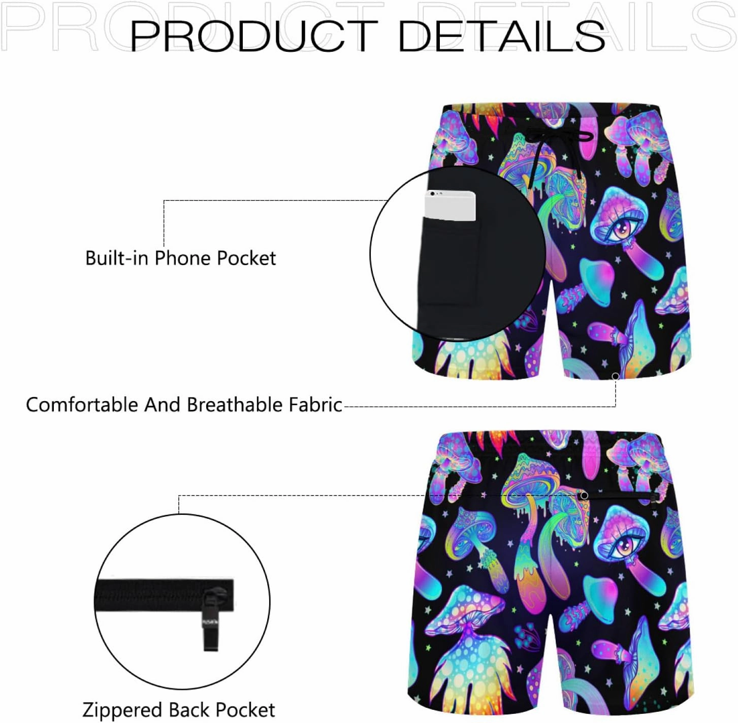 KSLIDS Mens Swim Trunks with Compression Liner 2-in-1 Swimming Shorts 5 inch Inseam Quick Dry Beach Board Shorts