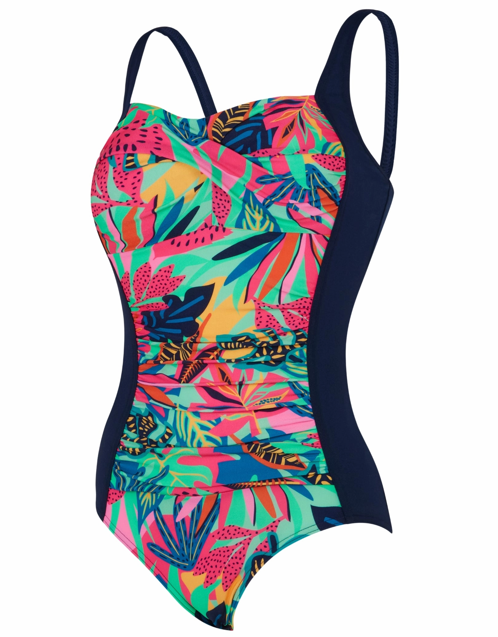 Kuringai Ruched Front Adjustable Swimsuit - Navy/Multi