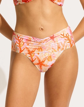 La Mer Gathered Band Retro Bikini Pant - White