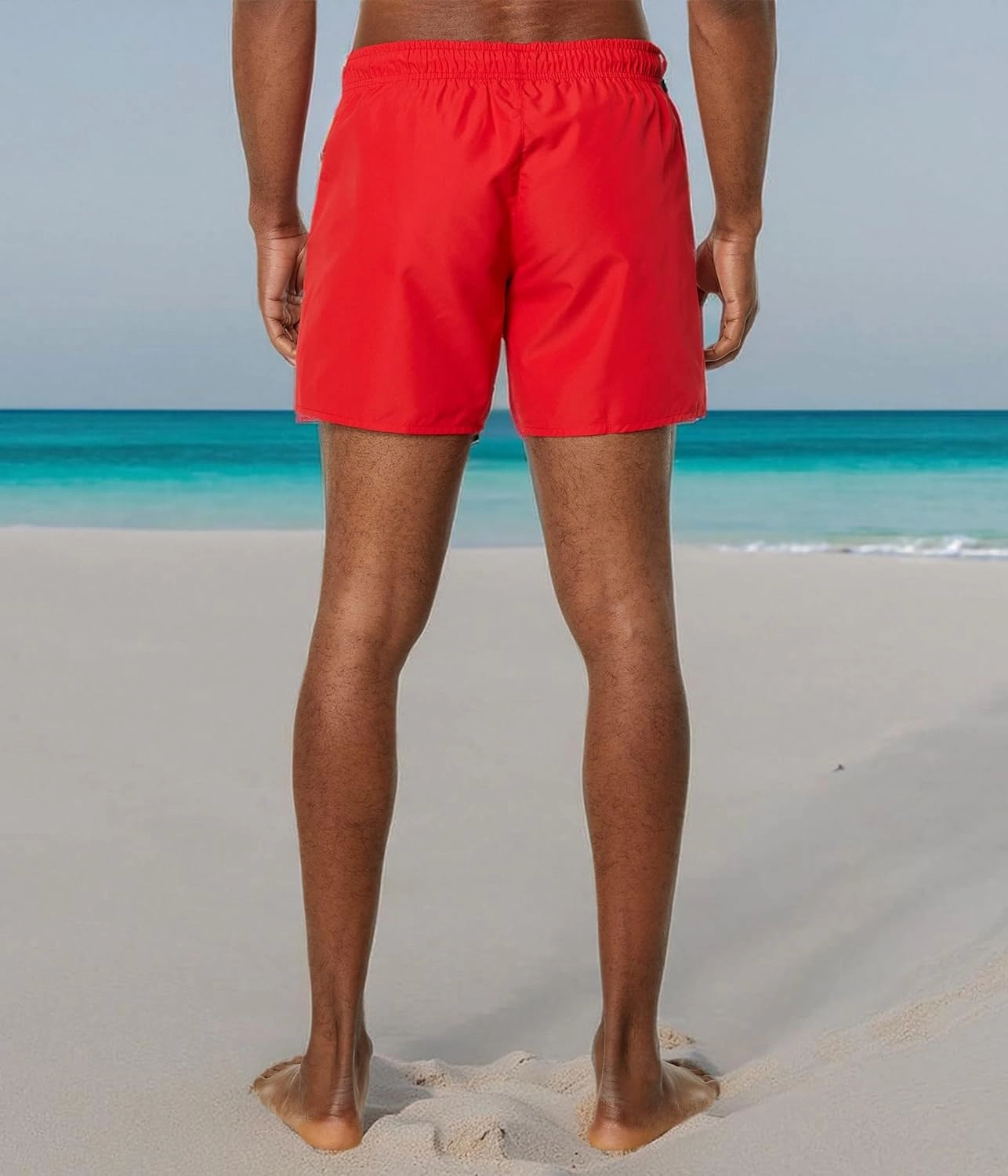 Lacoste Men's Solid Elastic Waist Swim Trunks