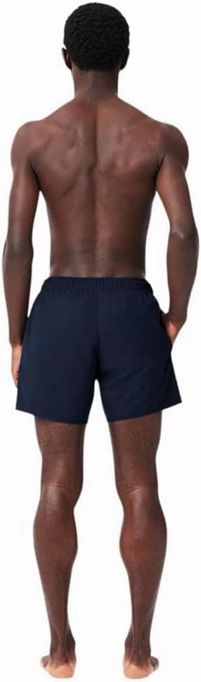 Lacoste Men's Solid Elastic Waist Swim Trunks