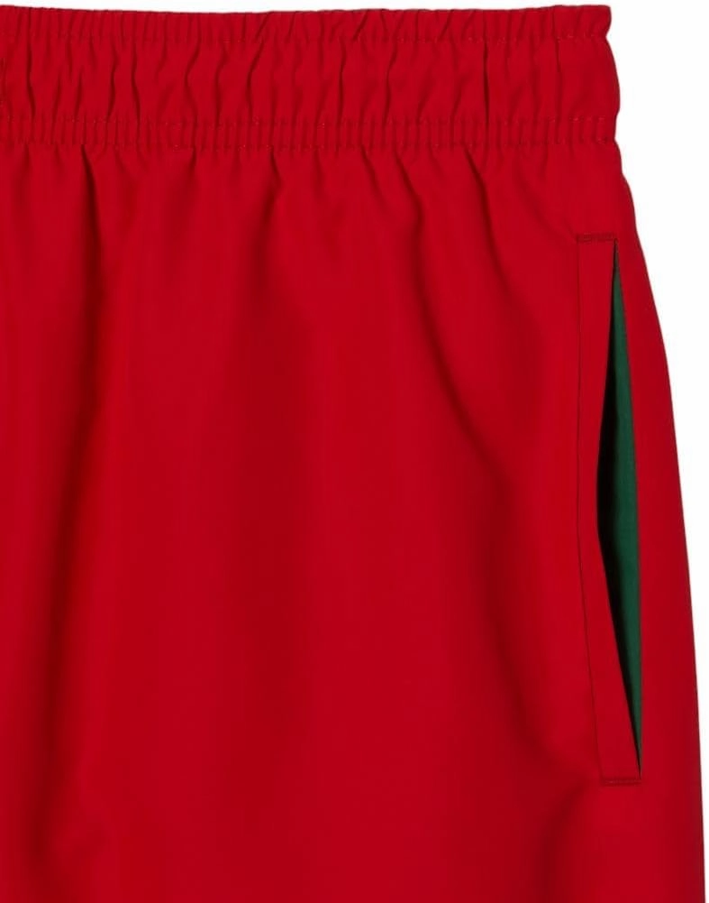 Lacoste Men's Solid Elastic Waist Swim Trunks