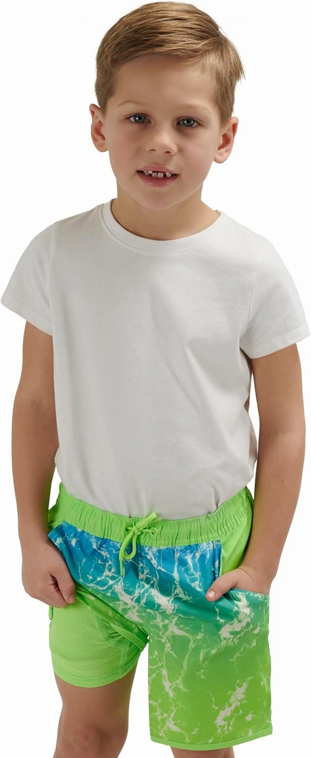 Lands' End Boys' Swimwear UPF 50 Comfort Liner Swim Trunks