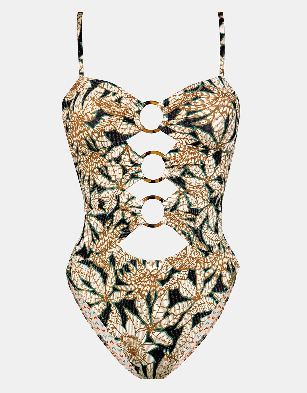 Les Cotes Ring Front Swimsuit - Black Sepia