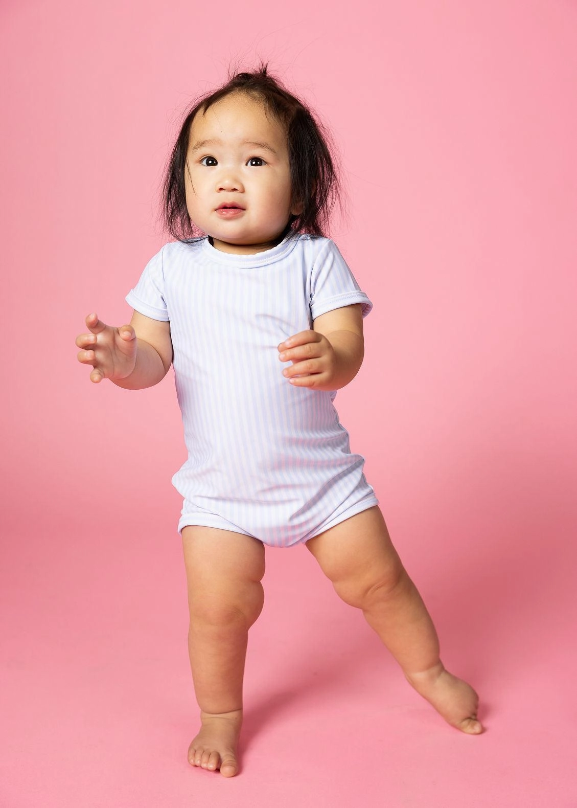 Light Blue Stripe | Baby Shorties Rashguard (Unisex)