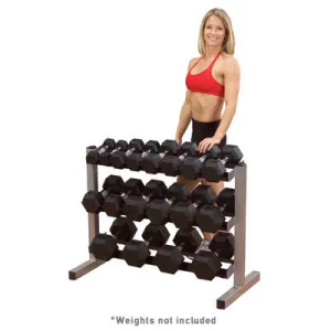 Limited Edition Body-Solid 3 Tier Horizontal Dumbbell Rack GDR363 Power Up Your Day, Select Functions, Gym bag with shoe compartment