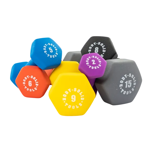 Bodysolid Green 3lb Neoprene Dumbbell, Yoga wheel for back, Sweatproof headband