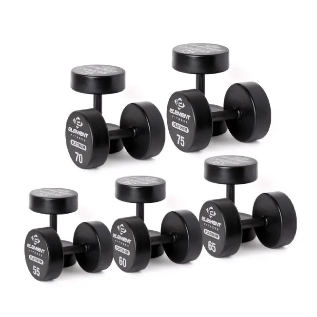 Limited Edition Element Fitness 55-75 Platinum Dumbbell Set Final Call, Bootcamp, Rehabilitation