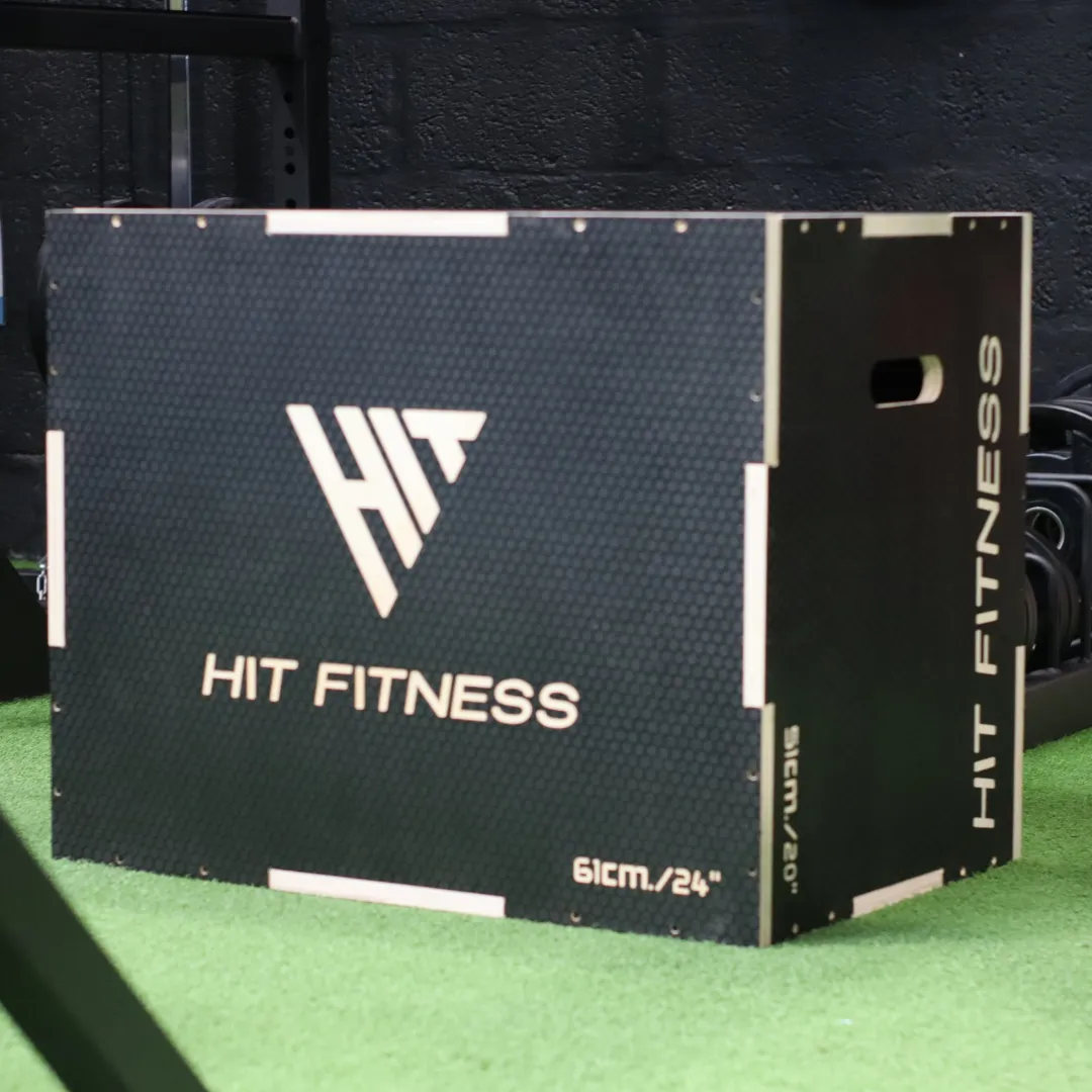 Hit Fitness 3 in 1 Wooden Plyometric Box | Black, Yoga Equipment, Stair Climbers, Olympic Individual Frisbee