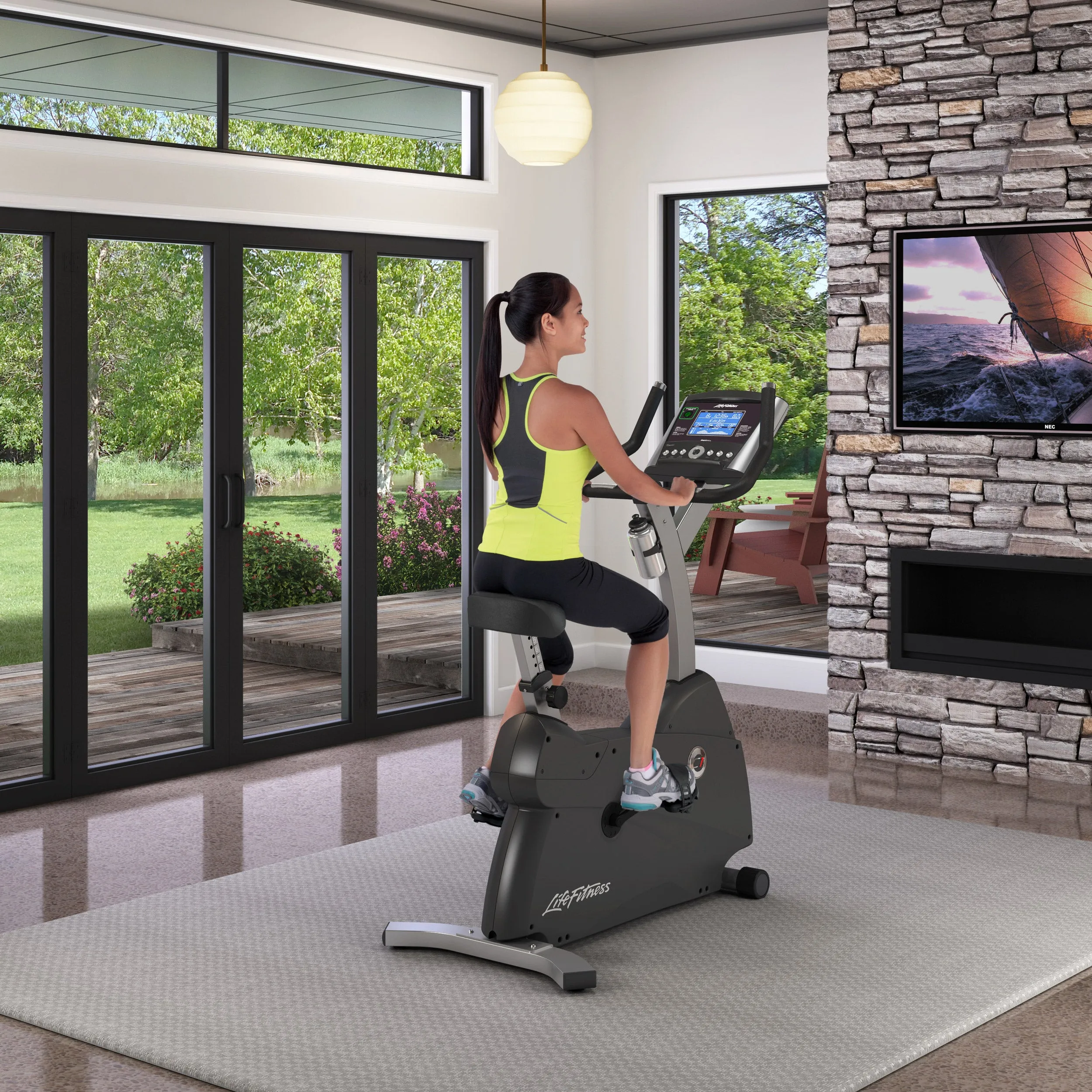 Life Fitness C1 Lifecycle Exercise Bike, Rack Attachments