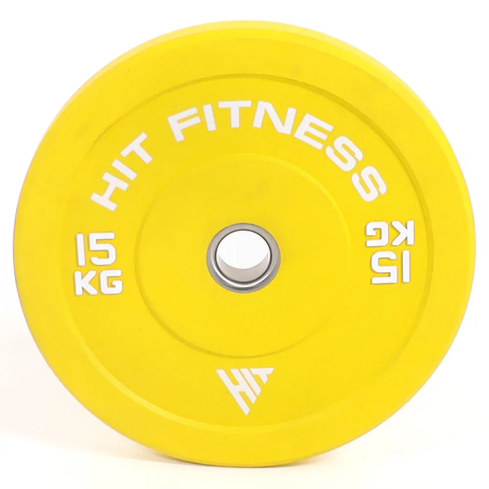 Hit Fitness 120kg Commercial Coloured Bumper Plate Set, Parallettes for calisthenics, Weightlifting Accessories, Hyrox