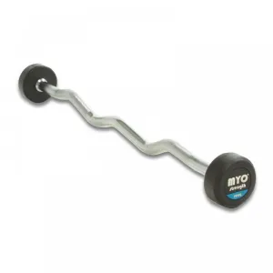 Limited Time MYO Strength Rubber Barbell with PU End Cap - EZ Bar Todays Pick, Weight Plates