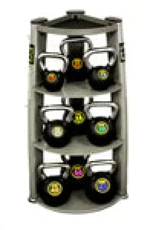 Limited Time VTX Troy Vertical Kettlebell Rack with 4 Hooks and Accessory Tray Refined for You, Massage Guns, Dumbbell Storage
