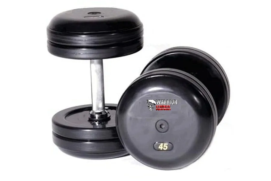 Warrior Rubber Encased Fixed Pro-Style Dumbbells, Pull up Bars, Curved treadmill
