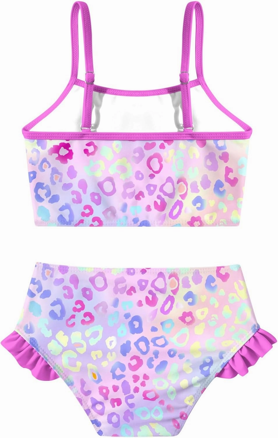 Little Girls Two Piece Mermaid Bikini Set Ruffle Adjustable Summer Beach Bathing Swimsuit 3-7 Years for Kids