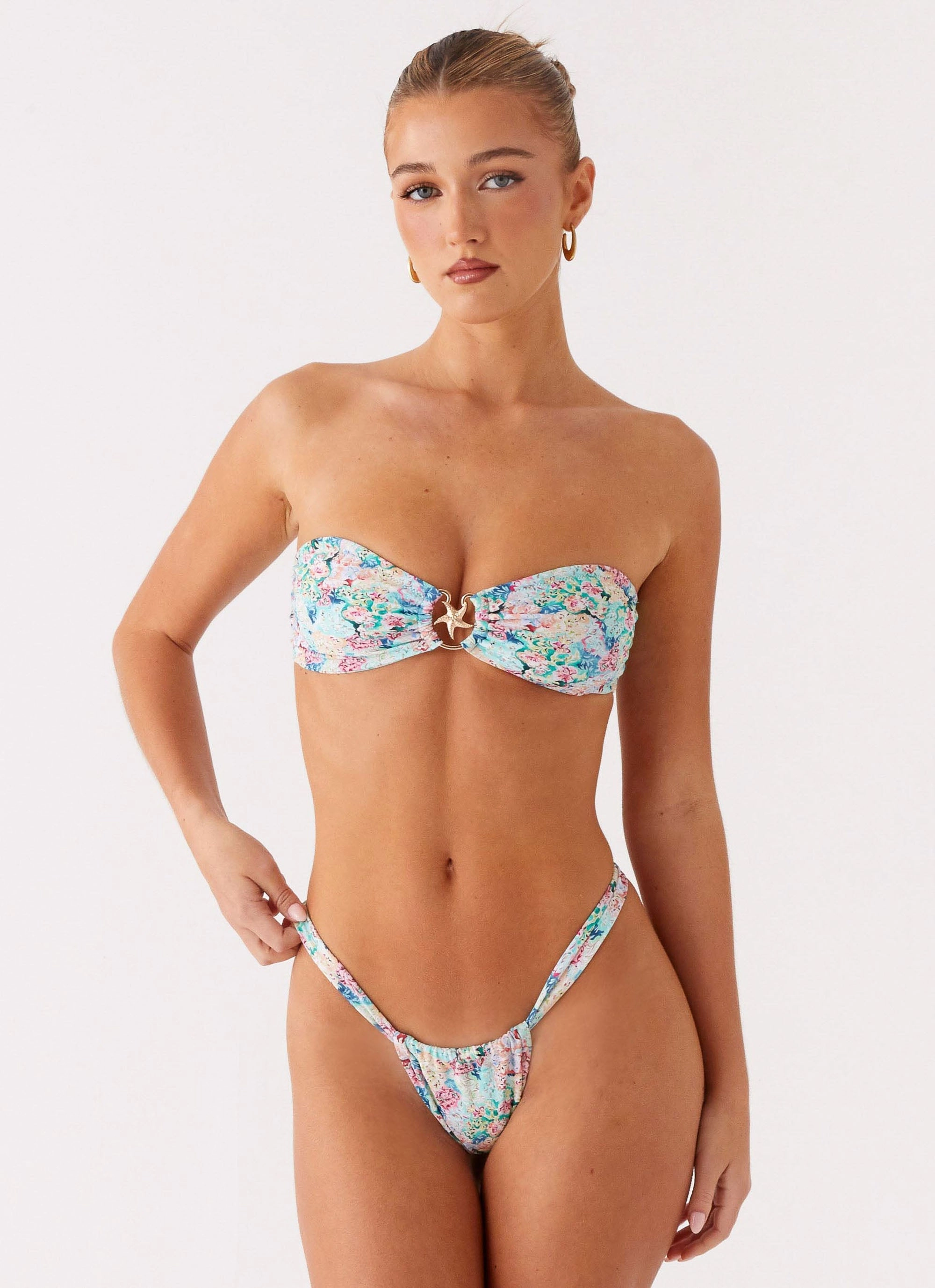 Lory Strapless Bikini Top - Santorini Floral