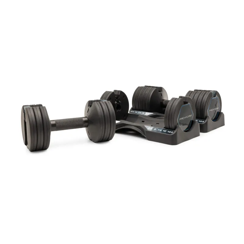 ProForm - 12.5LB Select-A-Weight Dumbbells PAIR (25lbs total), Olympic Frisbee Rack