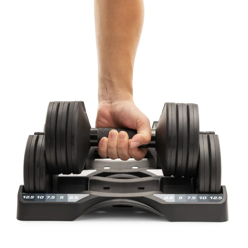 ProForm - 12.5LB Select-A-Weight Dumbbells PAIR (25lbs total), Wheelchair accessible gym gear, Studio Bikes, Yoga mat cleaner