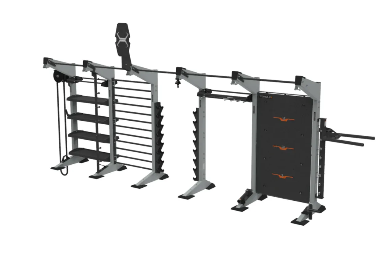 TORQUE Fitness X-CREATE 5-Module Functional Wall X1 Package, Ergometers, Gymnastic Rings