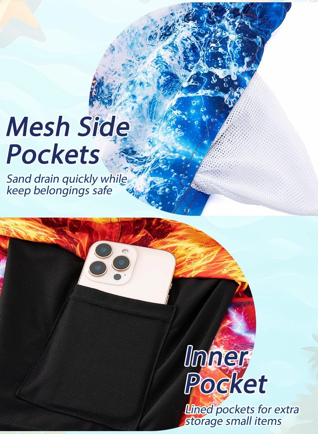 Lovekider 5-16 Years Boys Swim Trunks with Compression Liner Waterproof Quick Dry Swimwear Bathing Suits