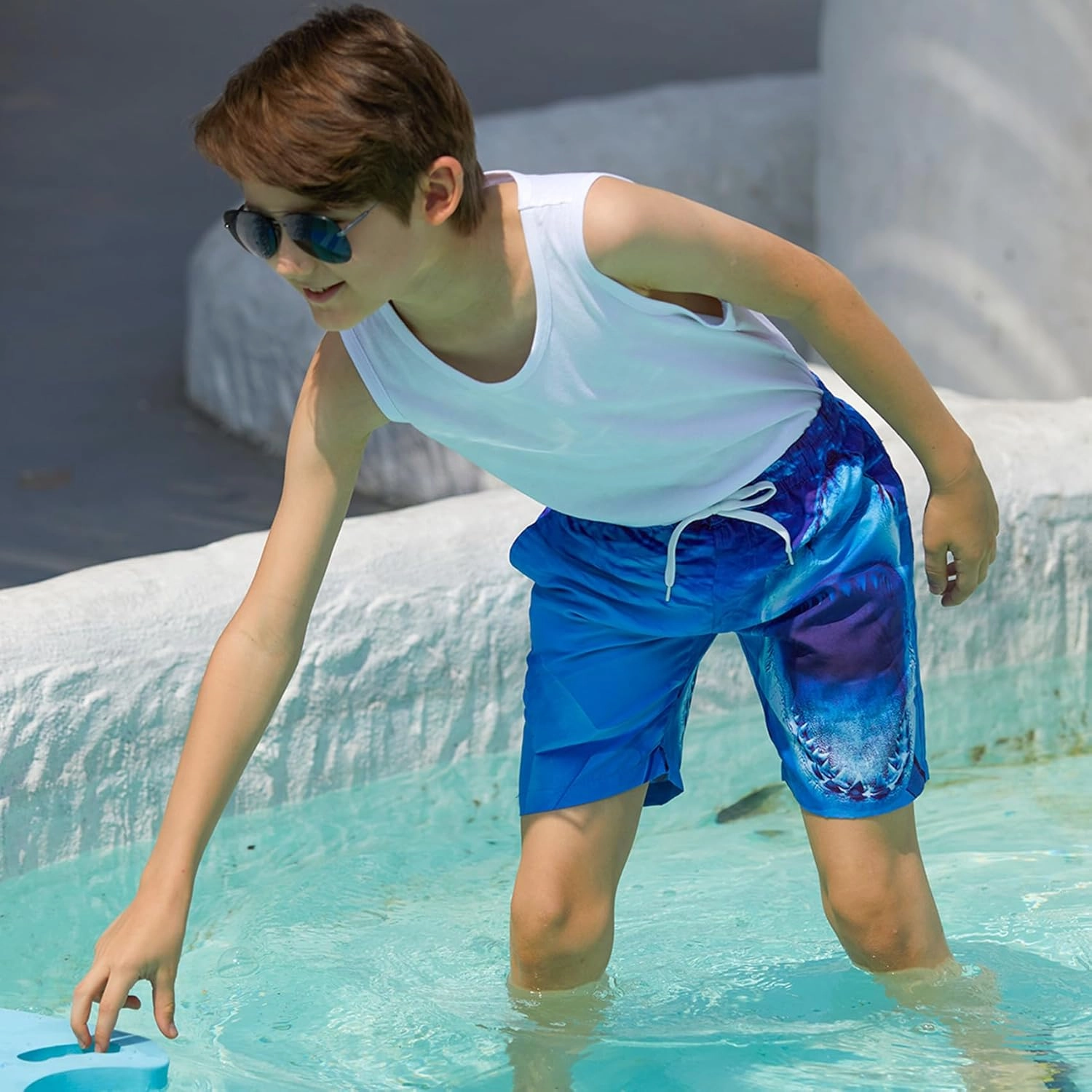 Lovekider Boys 3D Printed Funny Swim Trunks Casual Quick-Drying Beach Pant Sports Running Swim Surf Board Shorts 3-12 Years
