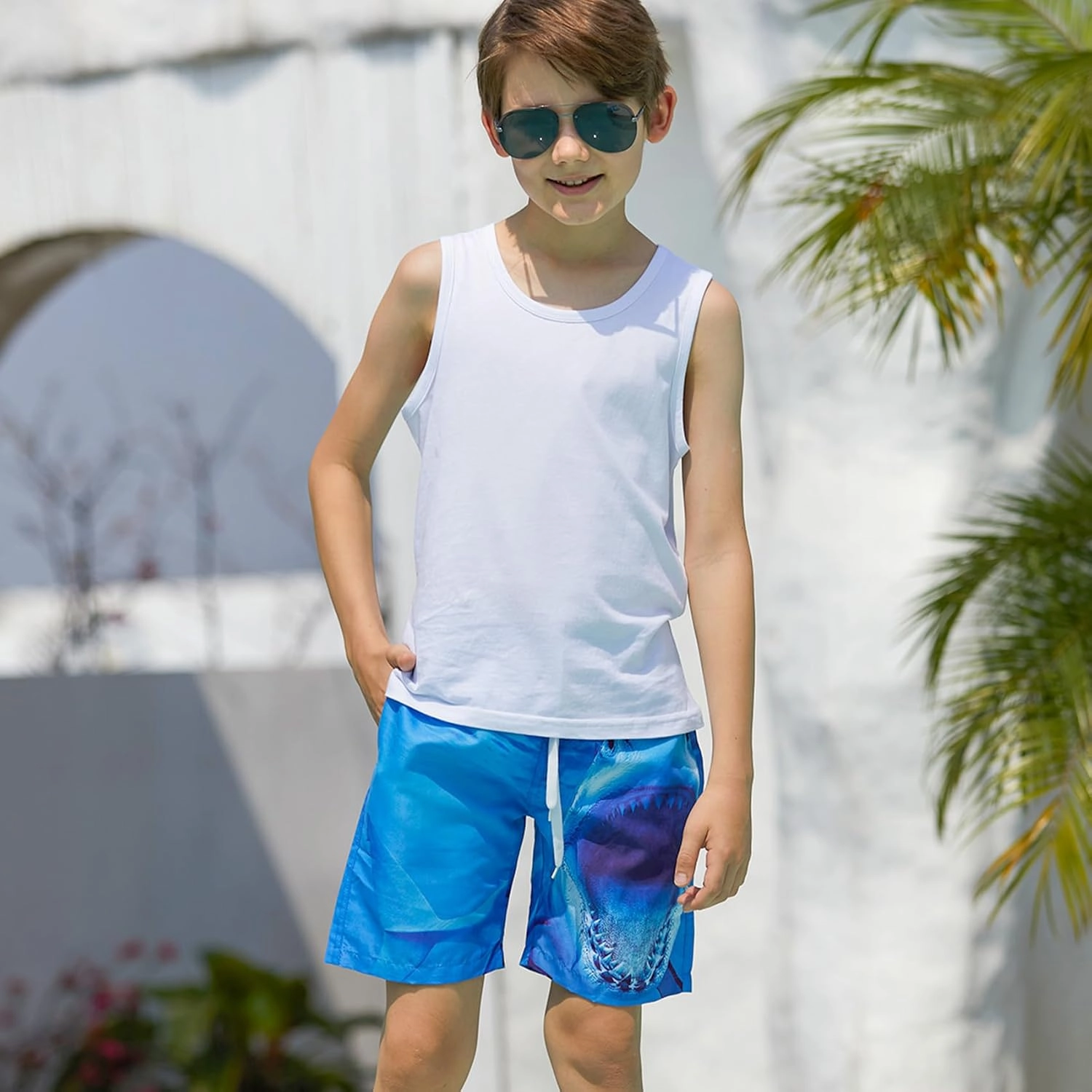 Lovekider Boys 3D Printed Funny Swim Trunks Casual Quick-Drying Beach Pant Sports Running Swim Surf Board Shorts 3-12 Years