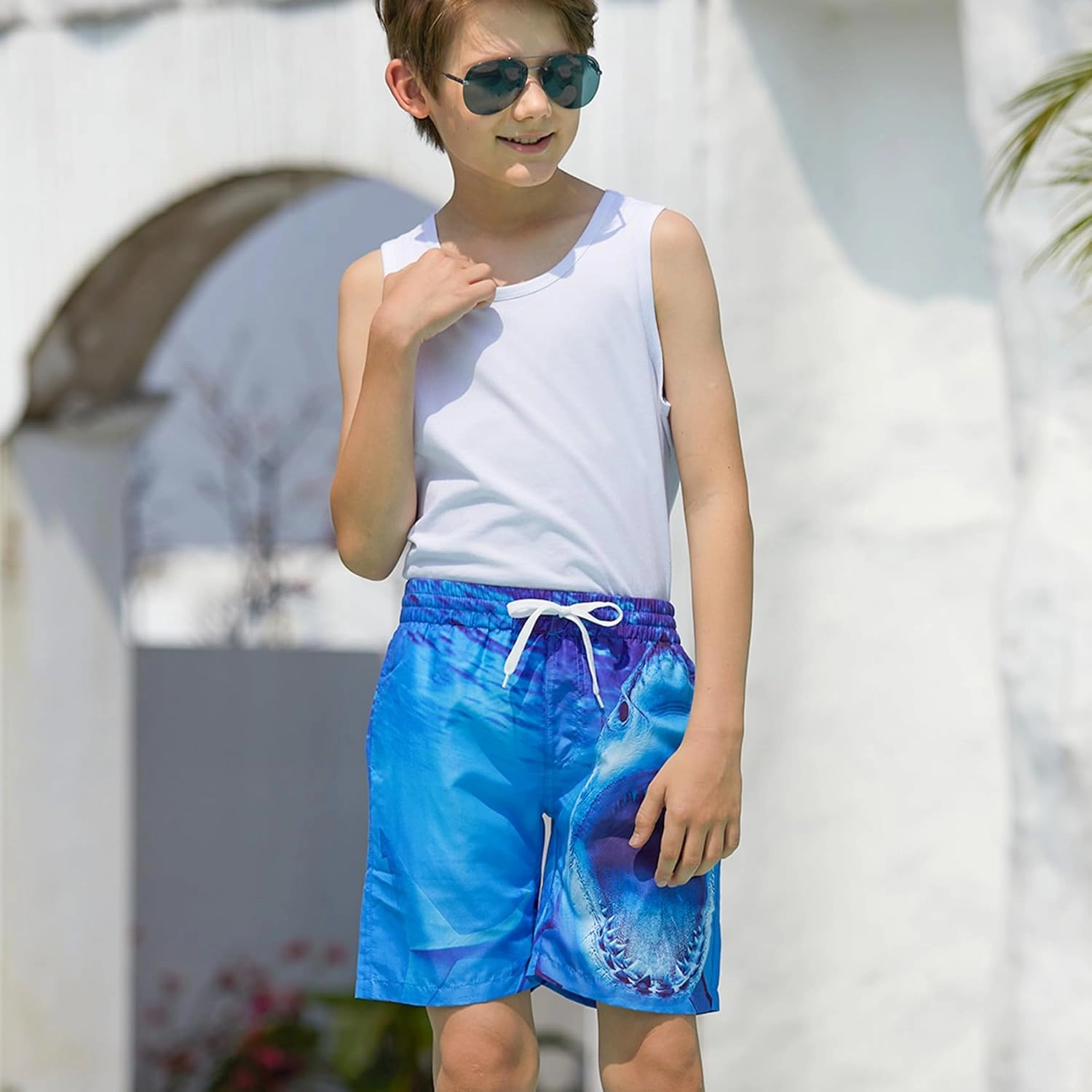 Lovekider Boys 3D Printed Funny Swim Trunks Casual Quick-Drying Beach Pant Sports Running Swim Surf Board Shorts 3-12 Years