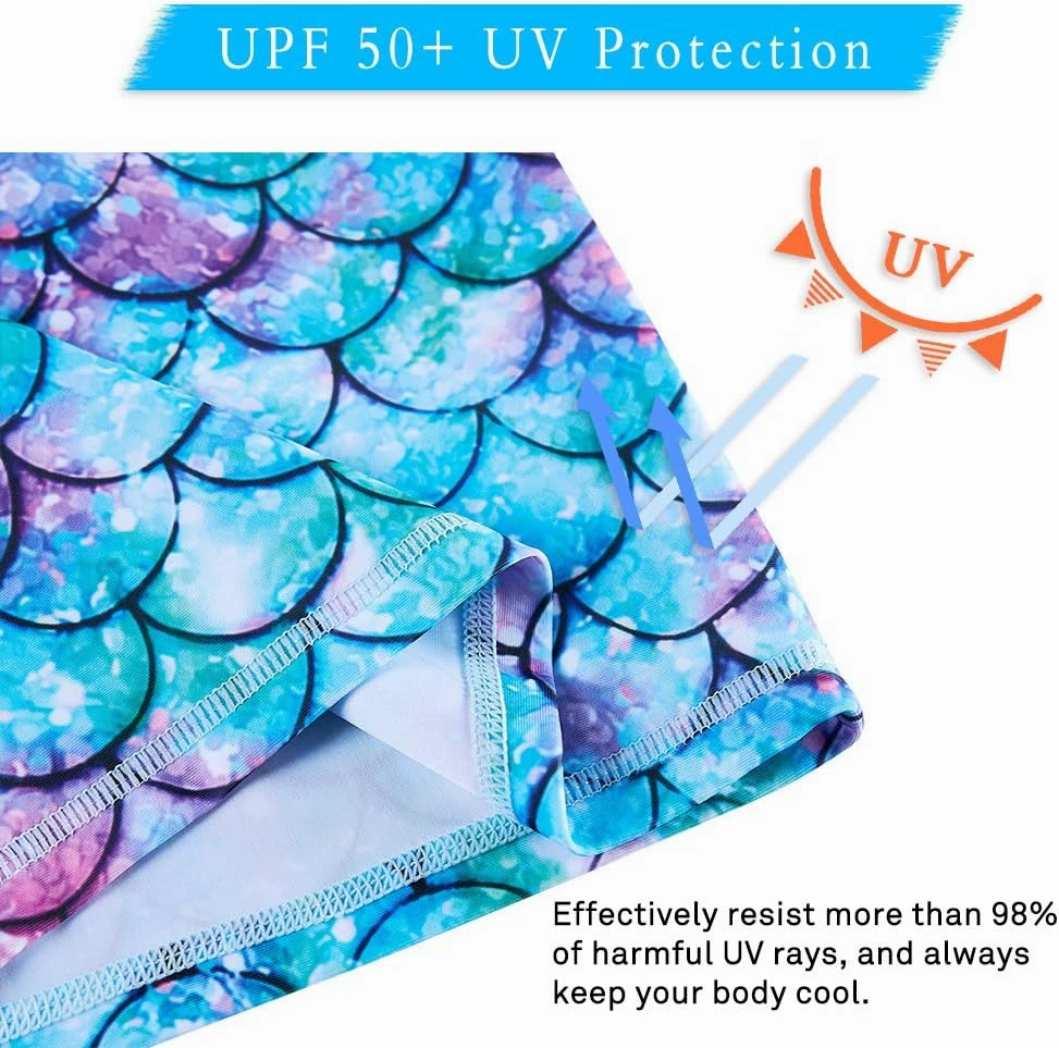 Lovekider Girls Swimsuits Two Piece Rash Guard Set Short Sleeve Bathing Suit Liner Swimwear with UPF 50  Sun Protection 3-12T