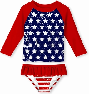 Lovekider Little Girls Swimsuits Two Pieces Swimwears Rash Guard Set Long Sleeve UPF50  Bathing Suit for Beach 2-10T