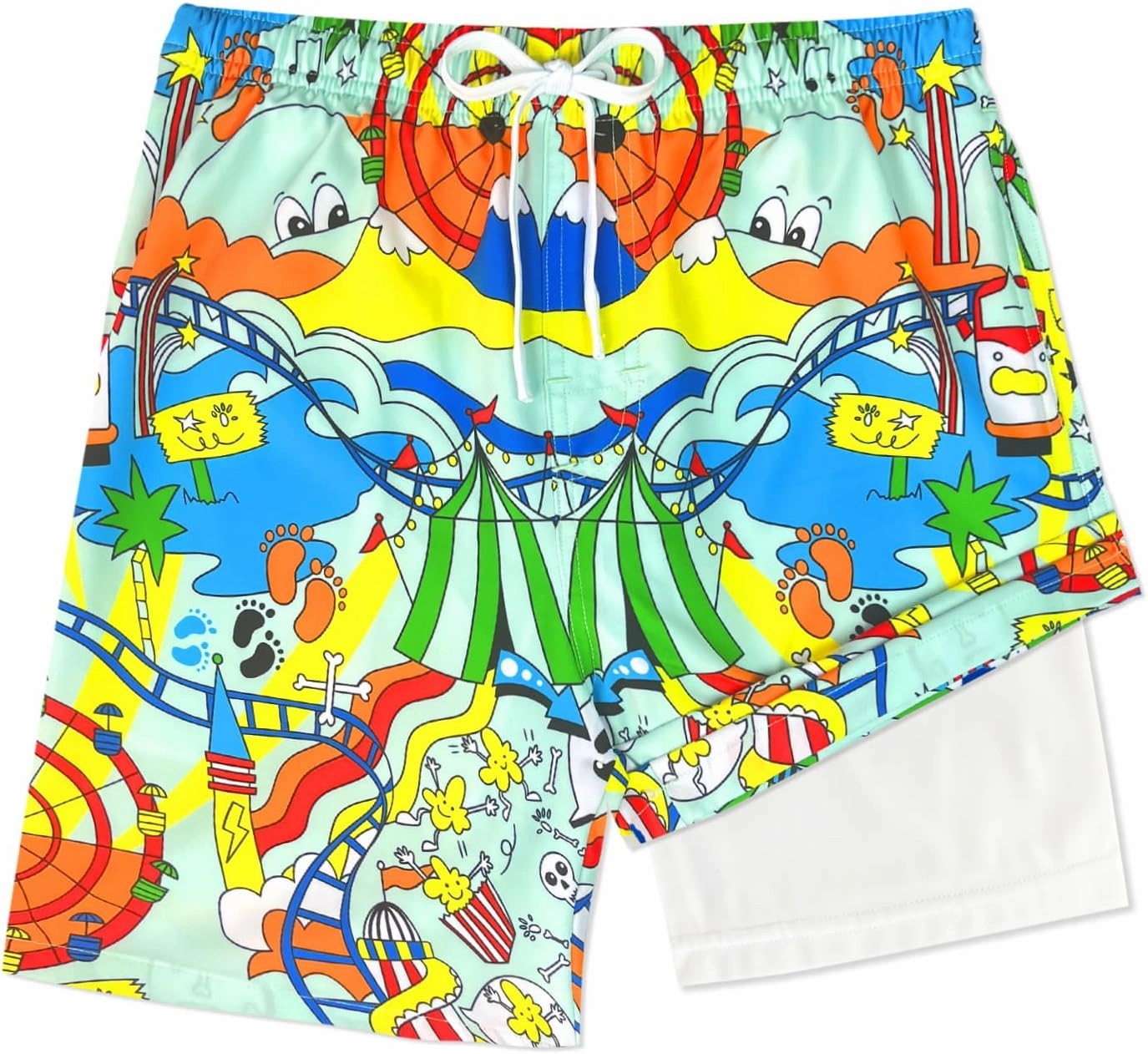 LUCOWEE Boys Swim Trunks Zipper Pockets Compression Liner Anti Chafe Swimsuit Bathing Beach Shorts Surf Quick Dry UPF 50 