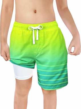 LUCOWEE Boys Swim Trunks Zipper Pockets Compression Liner Anti Chafe Swimsuit Bathing Beach Shorts Surf Quick Dry UPF 50 