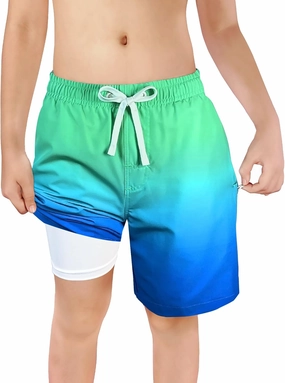 LUCOWEE Boys Swim Trunks Zipper Pockets Compression Liner Anti Chafe Swimsuit Bathing Beach Shorts Surf Quick Dry UPF 50 