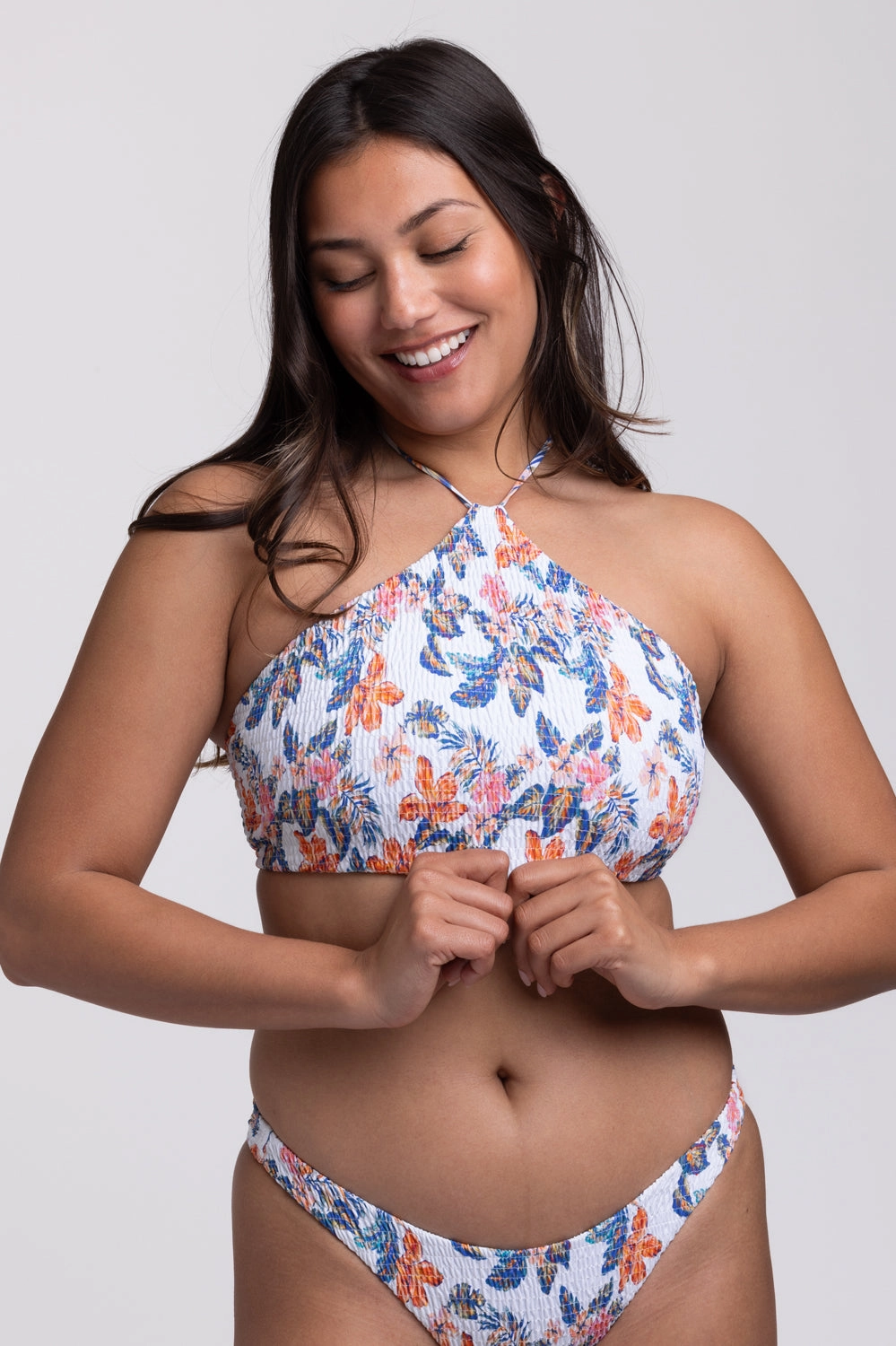 Luna Smocked Bikini Top - Flora Tiki