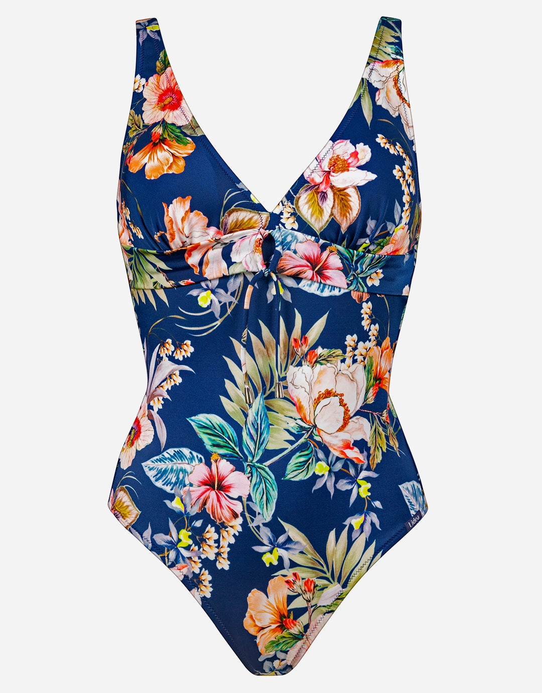 Lush Delight V Neck Swimsuit - Hibiscus Indigo