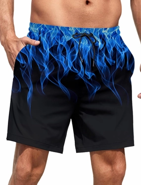 Lzzidou Men Swim Trunks with Mesh Liner 5 Inch Inseam Board Shorts Quick Dry Bathing Suit